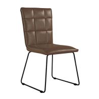 See more information about the Pair of Urban Classic Dining Chairs Metal & Faux Leather Brown