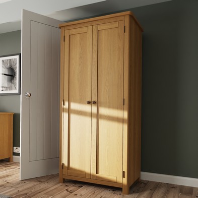 See more information about the Rutland Tall Wardrobe Oak Natural 2 Doors