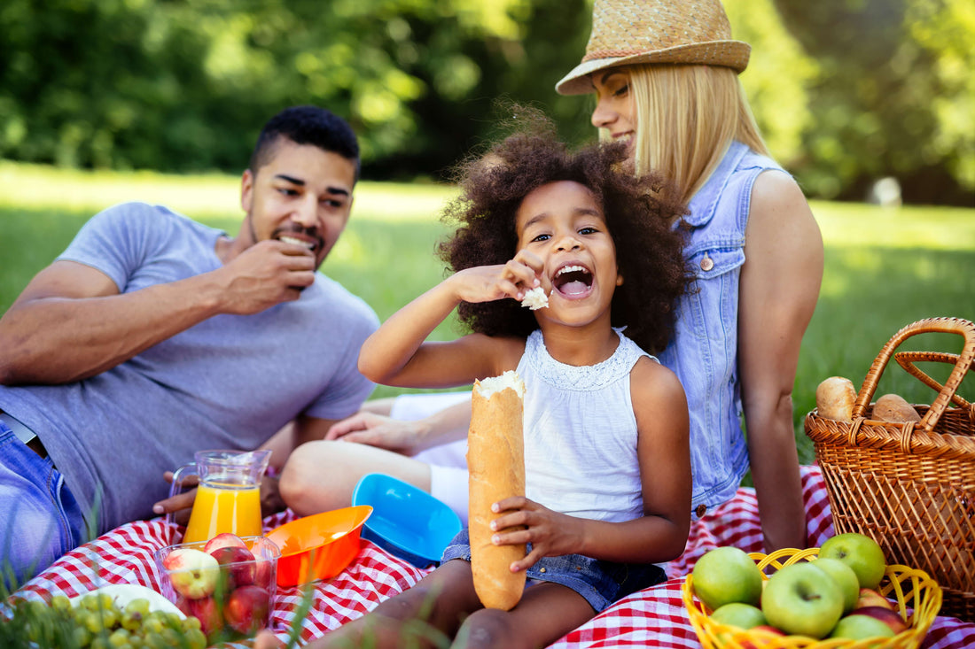 Family enjoying a picnic in an outdoor space