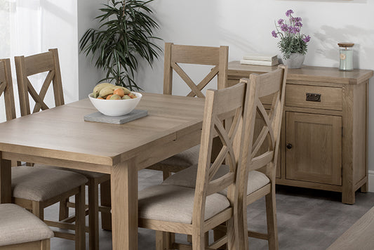 Up close of wooden dining furniture