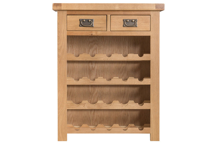 Stylish classic wine rack with two drawers