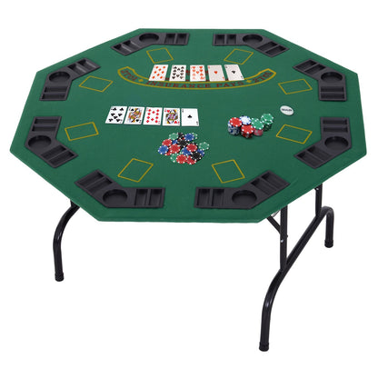 Homcom Medium-density fibreboard 8 Player Folding Poker Table Green