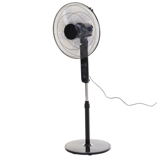 Homcom 17" Oscillating Three Speed Adjustable Height Pedestal Fan With Remote Black by Homcom