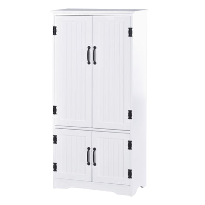 Accent Floor Storage Cabinet Kitchen Cupboard with Adjustable Shelves and 2 Lower Doors