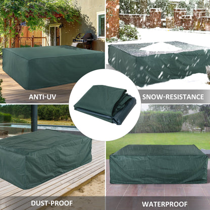 PVC Coated Large Square 600D Waterproof Outdoor Furniture Cover Green