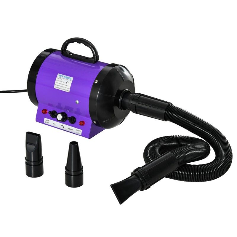 PawHut Pawhut 2800W Dog Pet Grooming Hairdryer Heater With Three Nozzles - Purple