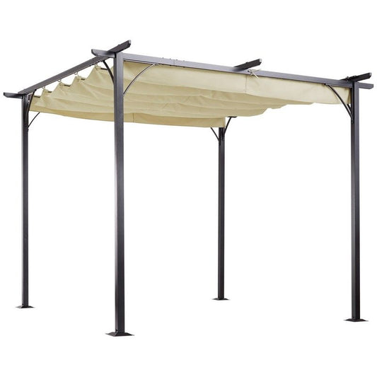 Outsunny Outsunny 3 X 3M Metal Pergola With Retractable Roof