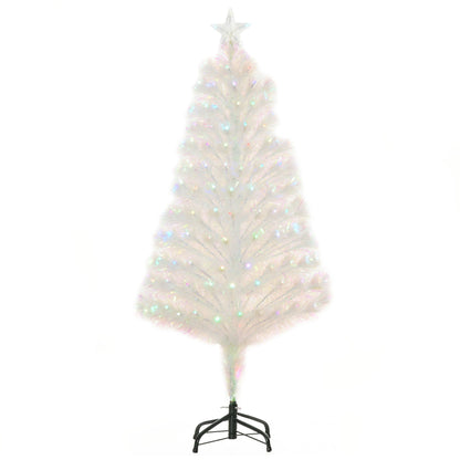 Homcom 4 Foot Prelit Artificial Christmas Tree with Fiber Optic LED Light