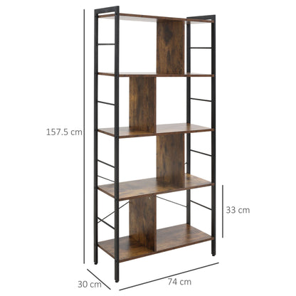 Industrial-Style Four-Tier Shelving Unit