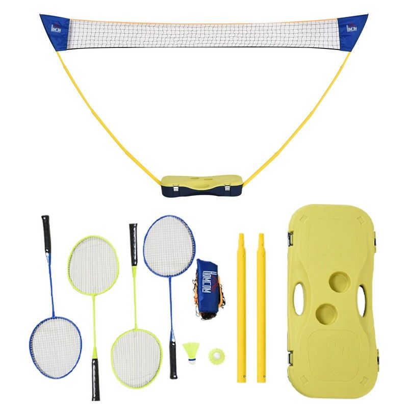 Homcom Homcom Plastic Portable Badminton Net Blue/Yellow