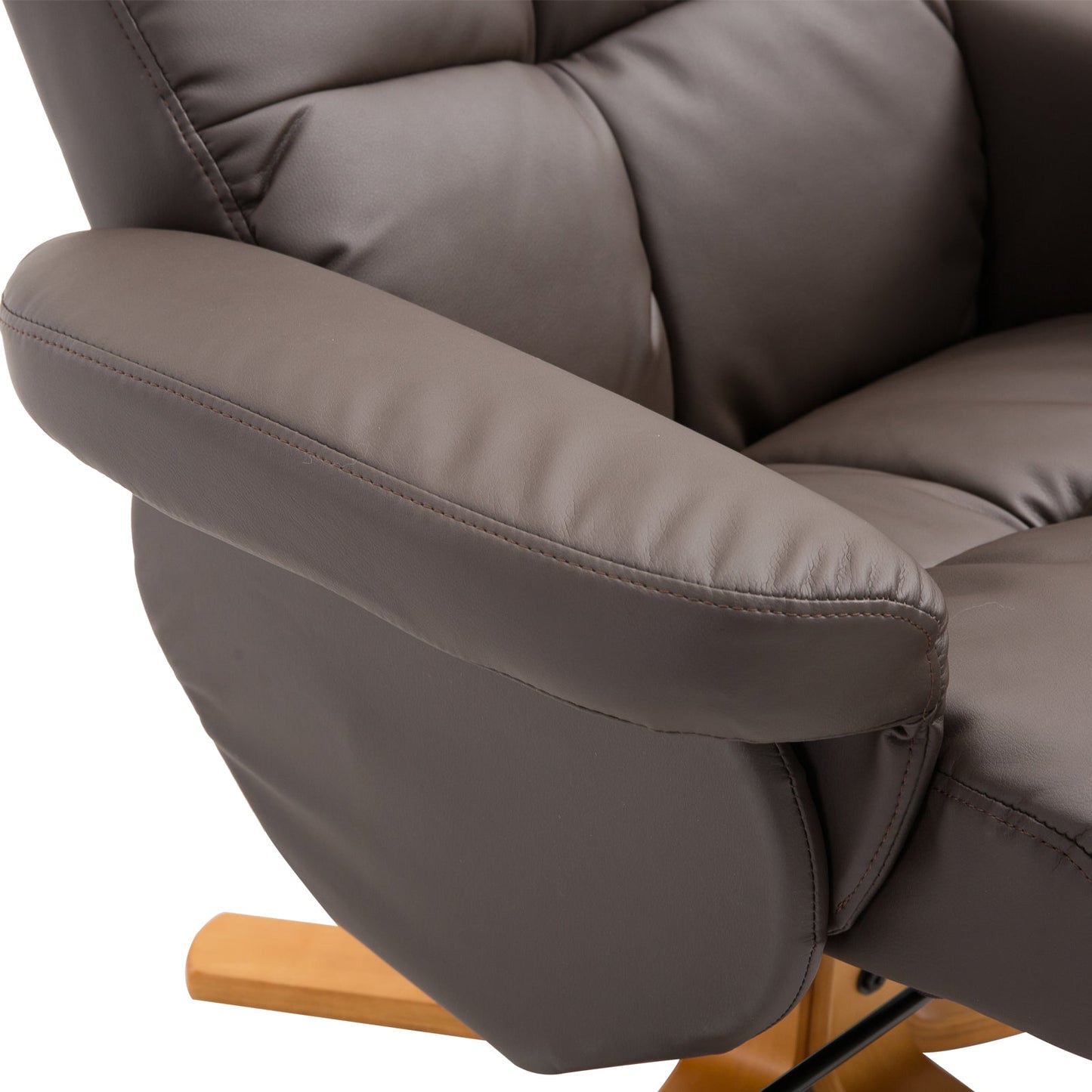 Swivel Recliner Chair and Footstool with Hidden Storage