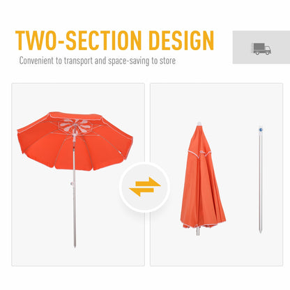 2m Arced Beach Umbrella