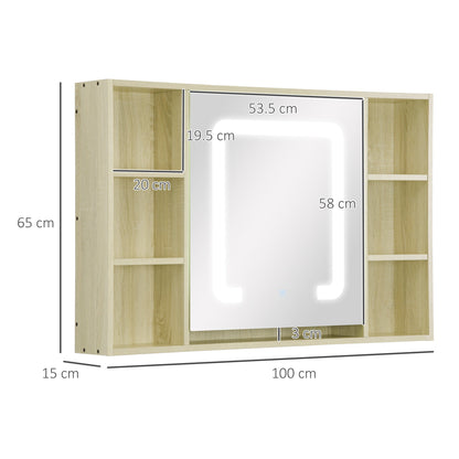 kleankin LED Bathroom Mirror Cabinet