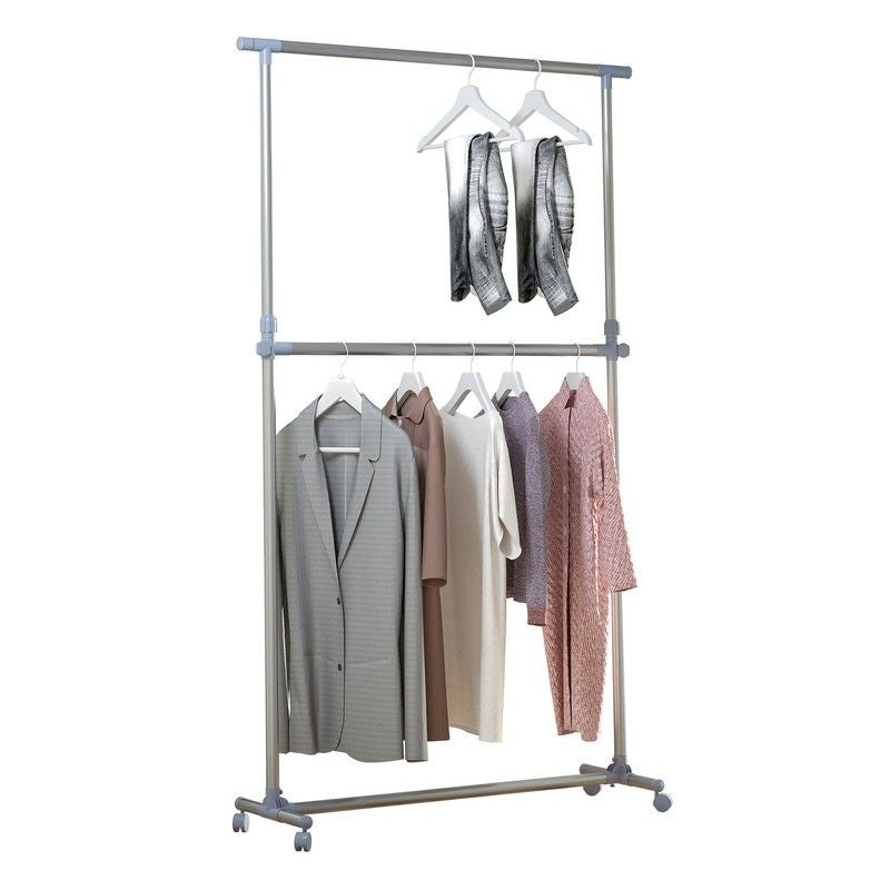 Homcom Homcom Heavy Duty Clothes Hanger Garment Rail Hanging Display Stand Rack With Wheels Adjustable