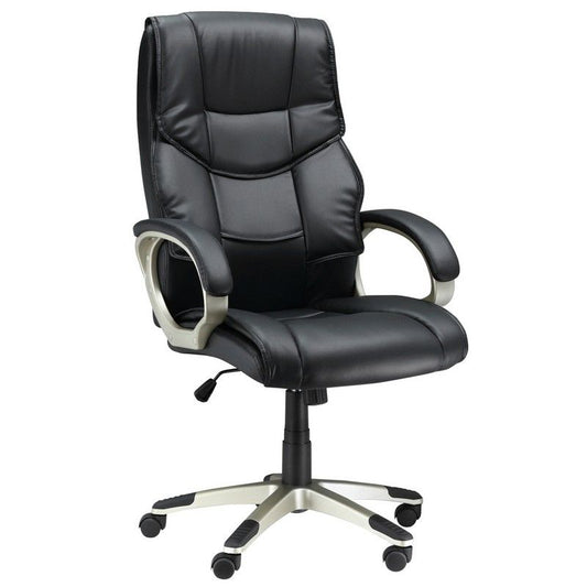 Homcom Homcom Home Office Chair High Back Computer Desk Chair With Faux Leather Adjustable Height Rocking Function Black