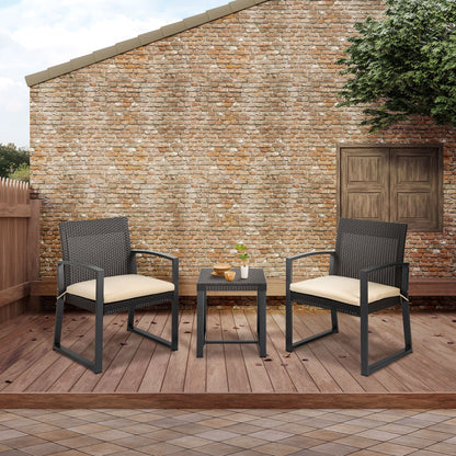 Outsunny Outdoor Garden Pp Rattan Style Bistro Set