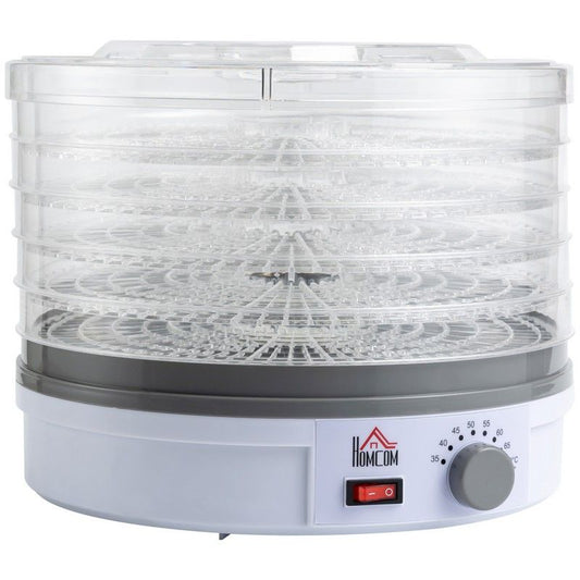 Homcom 245W 5Kg Five Tray Food Dehydrator White by Homcom