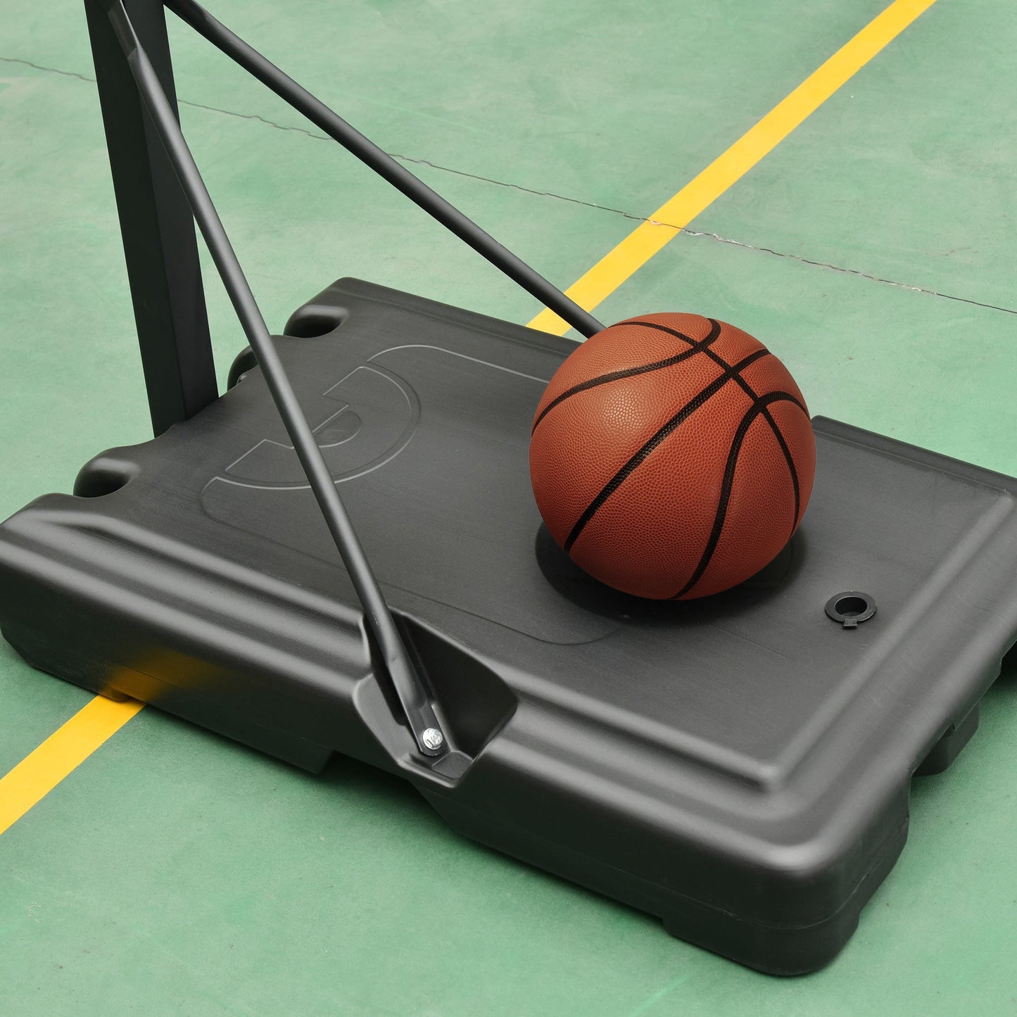 Steel Basketball Stand Height Adjustable Hoop Backboard Black