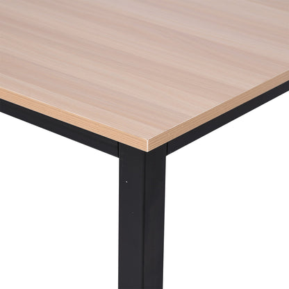 Homcom Computer Desk With Black Metal Frame Medium-Density Fibreboard 120W X 60D X 76H cm-Oak Grain Tone