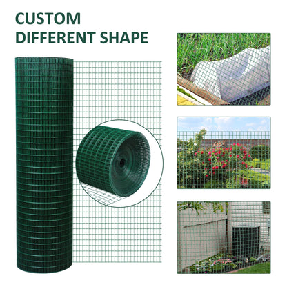 PawHut PVC Chicken Coated Welded Wire Mesh 30m-Dark Green