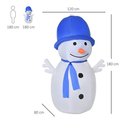 Homcom 6 Foot Christmas Inflatable Snowman Outdoor Blow Up Decoration for Garden Lawn