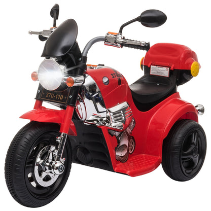 6V Battery PP Kids Motorcycle Ride On Trike w/ Lights Music Horn 18 - 36 Months Red