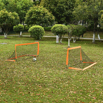 Tetoron Mesh Outdoor Folding Football Goal Orange