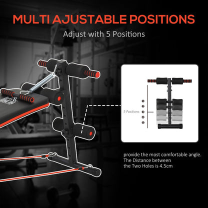 Steel Foldable Home Core Workout Bench Red/Black