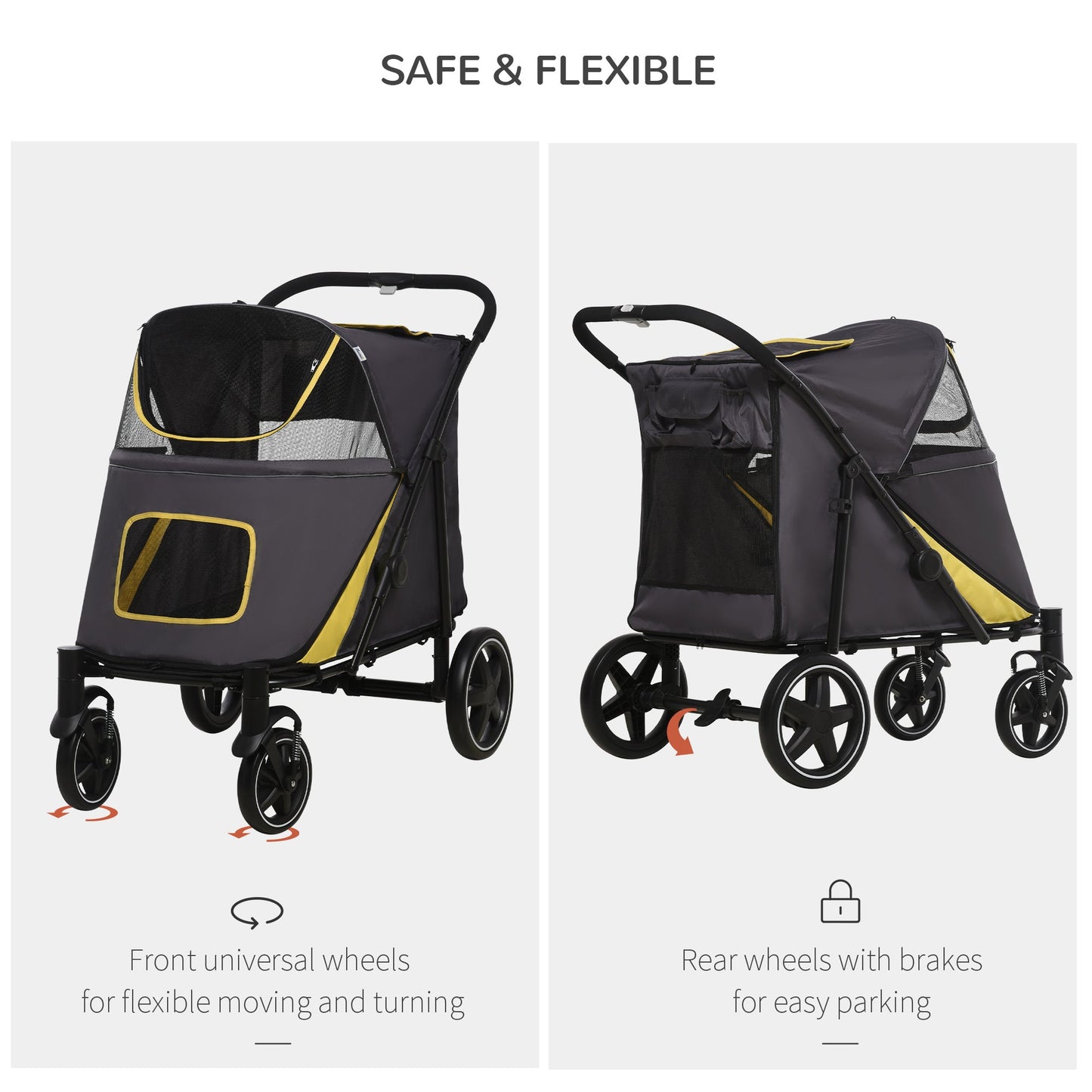 PawHut One-Click Foldable Pet Stroller