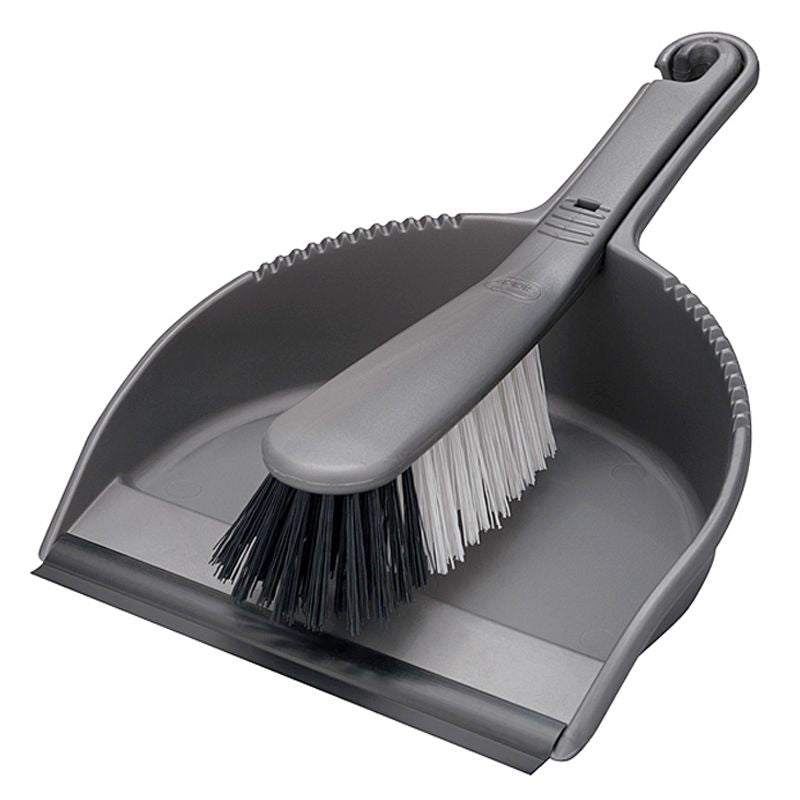 Addis Addis Dustpan & Brush Stiff Metallic