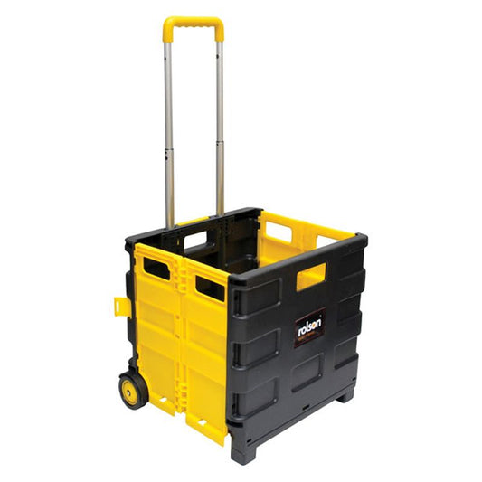 Rolson Plastic Trolley 2 Wheels 45 Litres - Black & Yellow Rol-Xtra by Rolson