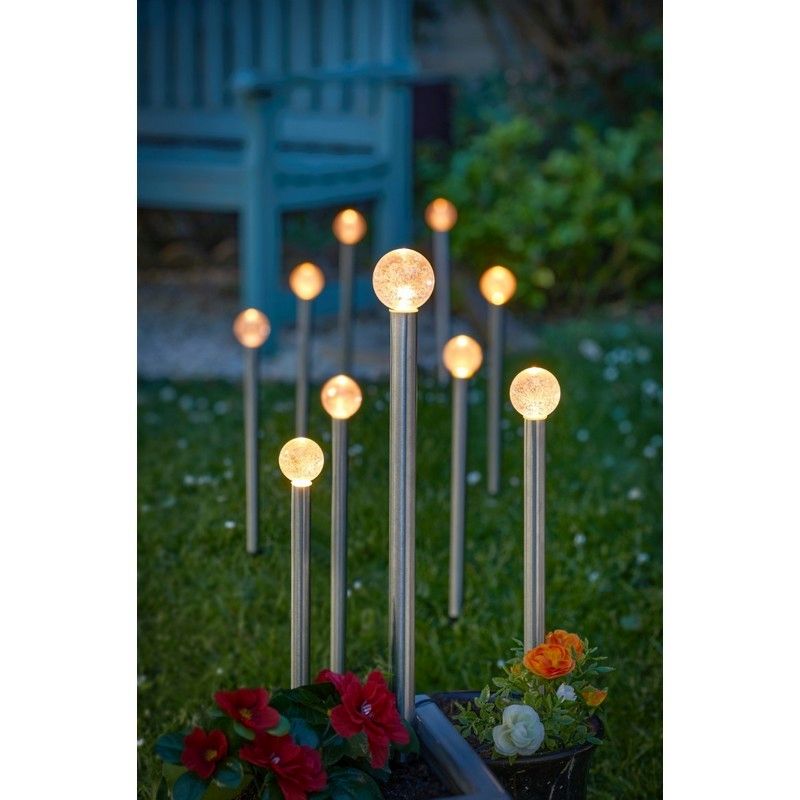 Smart Solar 10 Pack Solar Garden Stake Light 10 Warm White LED - 44cm GlowBall by Smart Solar