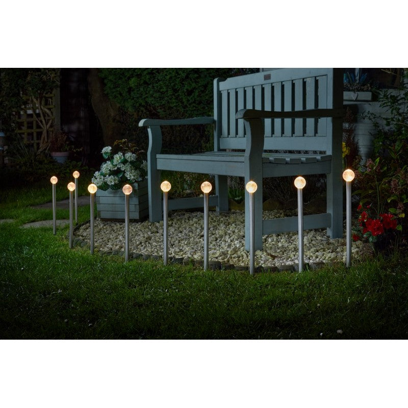 Smart Solar 10 Pack Solar Garden Stake Light 10 Warm White LED - 44cm GlowBall by Smart Solar