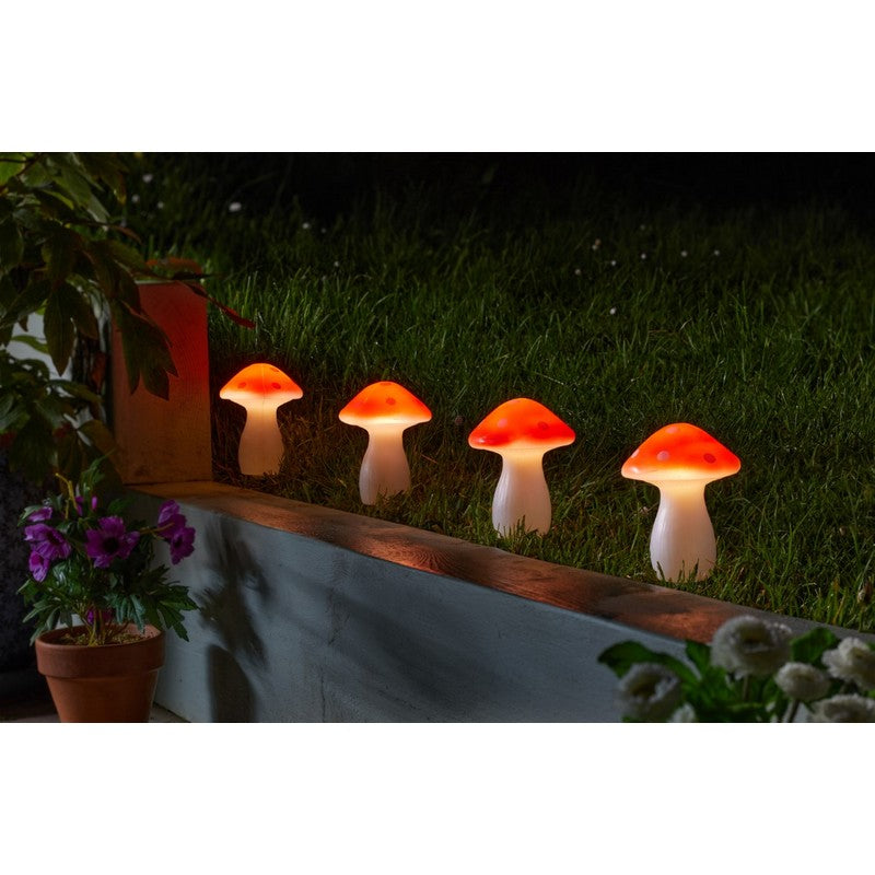 Smart Solar 4 Pack Mushroom Solar Garden Stake Light 4 Multicolour LED - 4.4m by Smart Solar