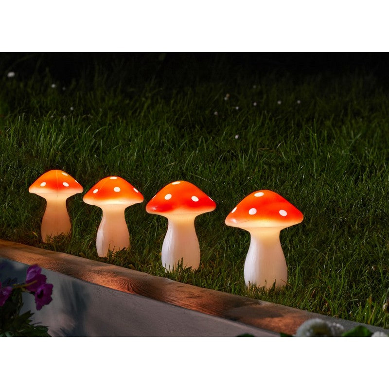 Smart Solar 4 Pack Mushroom Solar Garden Stake Light 4 Multicolour LED - 4.4m by Smart Solar