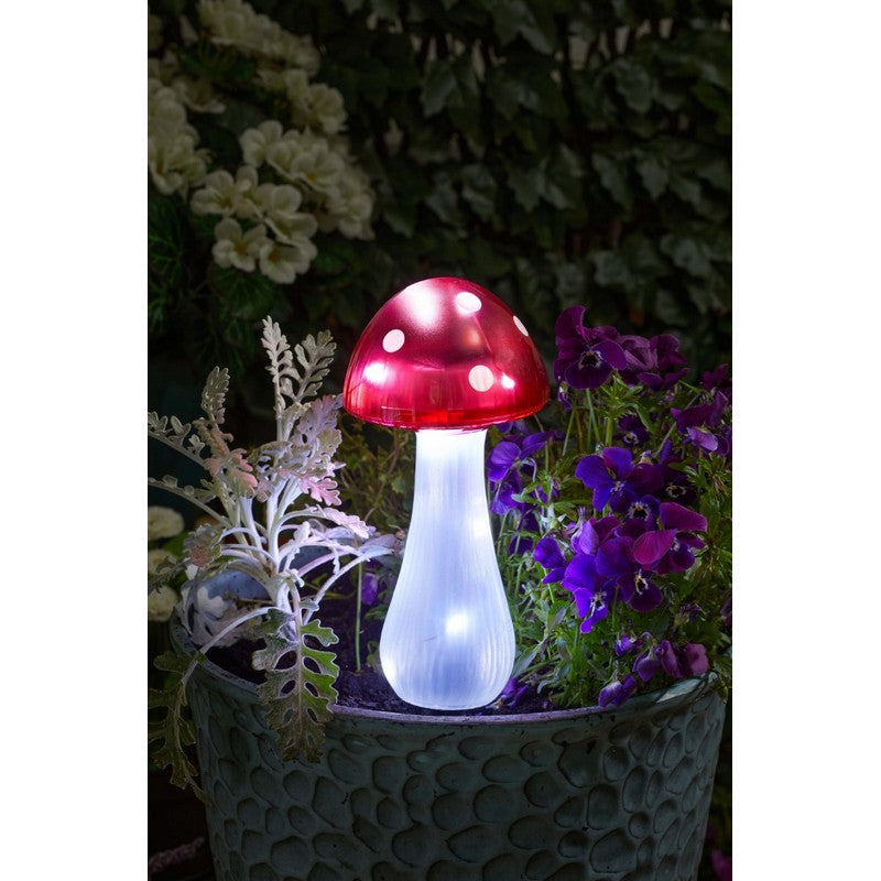 Mushroom Solar Garden Light Ornament Decoration 10 Multicolour LED - 29.5cm by Smart Solar