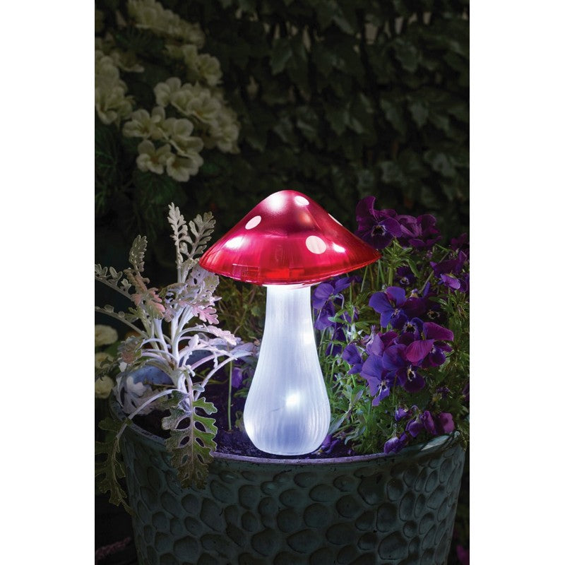 Mushroom Solar Garden Light Ornament Decoration 10 Multicolour LED - 29.5cm by Smart Solar