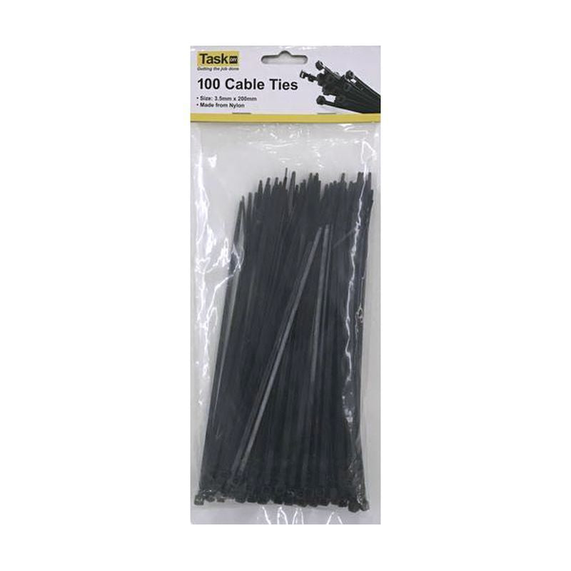 Christmas Time 100 Pack 10 Inch Black Cable Ties (3.5mm)