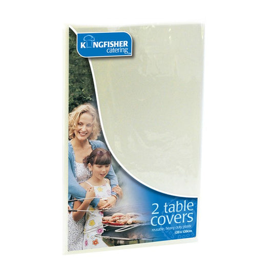 Kingfisher Kingfisher White Plastic Table Covers (Pack 2)