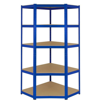 Raven Steel Shelving Units 180cm - Blue Set Of Five T-Rax 90cm Corner by Raven