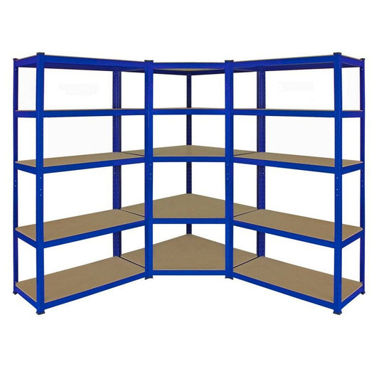 Raven Steel & MDF Shelving Units 180cm - Blue Set Of Three T-Rax 90cm Corner by Raven