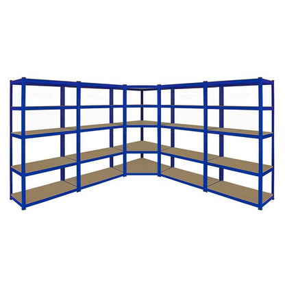 Raven Steel Shelving Units 180cm - Blue Set Of Five T-Rax 90cm Corner by Raven