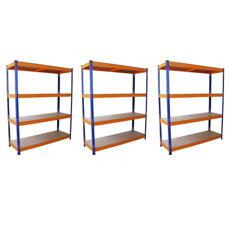 Raven Steel Shelving Units 180cm - Blue & Orange Set Of Three S-Rax 150cm by Raven