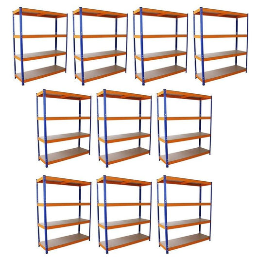 Raven Steel Shelving Units 180cm - Blue & Orange Set Of Ten S-Rax 150cm by Raven