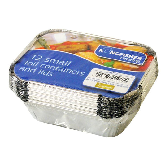 Kingfisher Kingfisher Small Foil Containers With Lids (Pack 12)