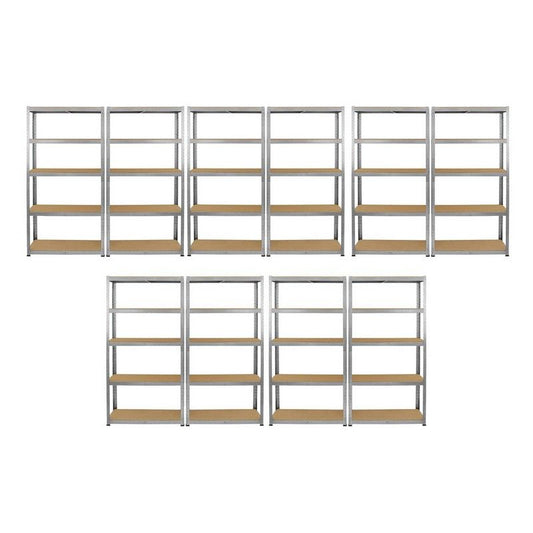 Raven Steel & MDF Shelving Units 180cm - Silver Set Of Ten Galwix 90cm by Raven