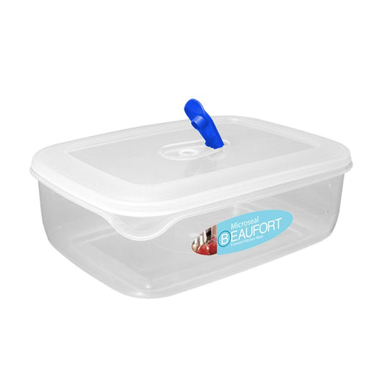 Beaufort Plastic Food Container Rectangle 2.2 Litres - Clear Microseal by Beaufort