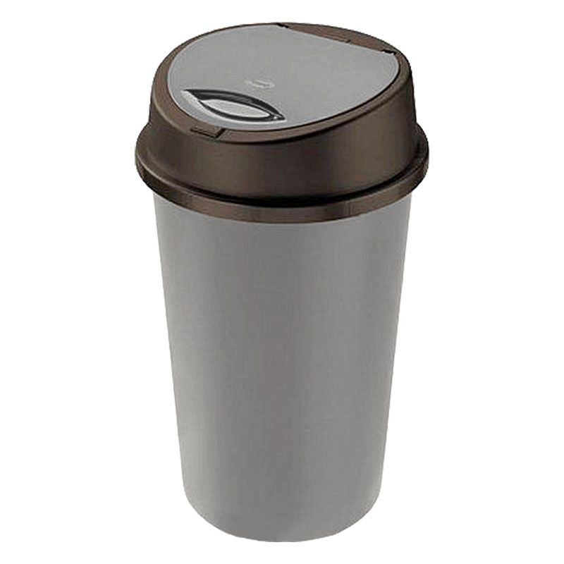 Moda Plastic Bin Touch Button Lid 45 Litres - Grey & Black by Moda