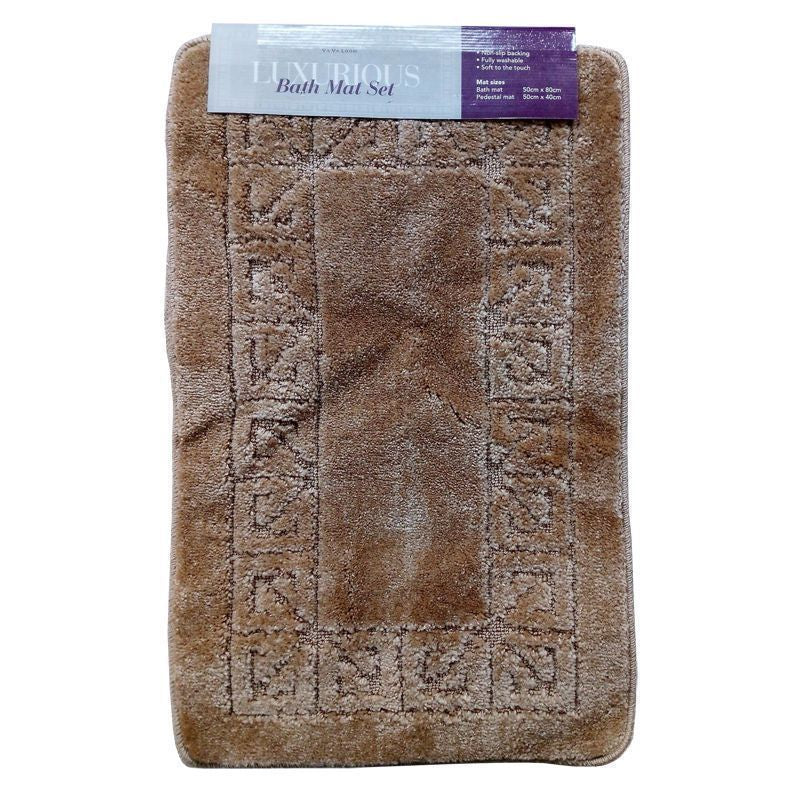 Bathroom Shop 2x Bath Mat Set - Brown