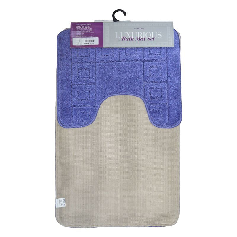 Bathroom Shop 2 Piece Luxurious Bath Mat Set Light Blue